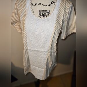 C. Wonder Womans Striped Beige Top Size S